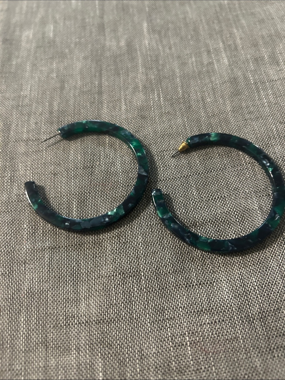 Green Tortoiseshell Hoop Earrings - Women Accessories